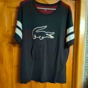 Lacoste Navy T-Shirt with White Crocodile Logo